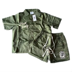 Saint Vanity Button-Up Green Set Short