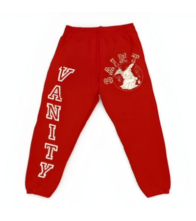 Saint Vanity Classic Varsity Red Logo Sweatpants Saint Vanity Classic Varsity Red Logo Sweatpants